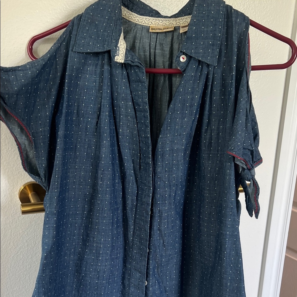 Anthropologie Navy Button Down Shirt